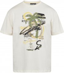 North Latitude 61360 Palm Printed T-Shirt Off White