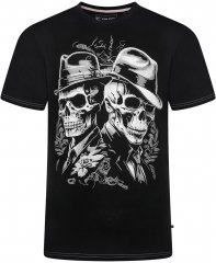 Kam Jeans 5796 Twin Gentleman Skull Print Tee Black