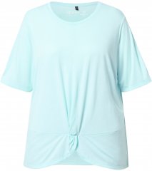 Ulla Popken Antibacterial Short Sleeve Draped Tee Light Turquiose