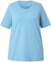 Ulla Popken Essential Round Neck Stretch Tee Light Teal