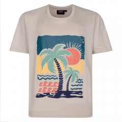 Espionage T448 desert island bedrukt t-shirt ecru