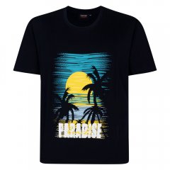 Espionage T448 paradise bedrukt t-shirt marineblauw