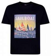 Espionage T459 Sailboat Bedrukt T-shirt navyblauw