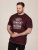 D555 Baldwin Grumpy Old Man Club Print Crew Neck T-shirt Burgundy/ Black Twist - T-shirts - Grote Maten T-shirts Heren