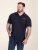D555 Reid AOP Polo With Jacquard Collar, Pocket And Cuffs Navyblauw - Polo shirts - Grote Maten Poloshirts Heren