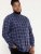 D555 Townsville Check Button Down Collar Shirt Navy - Hemden - Overhemden Grote Maten Heren