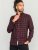 D555 Holton Dark Red Checked Flannel Shirt - Hemden - Overhemden Grote Maten Heren