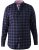 D555 Dovercourt Flannel Check Shirt Blue and Black - Hemden - Overhemden Grote Maten Heren