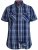 D555 Safford Short Sleeve Navy Check Shirt - Hemden - Overhemden Grote Maten Heren