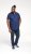 D555 James Short Sleeve Oxford Shirt Navy - Hemden - Overhemden Grote Maten Heren