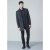 D555 Terry Checked Overcoat Charcoal - Jassen - Grote Maten Herenjassen