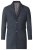 D555 Terry Checked Overcoat Charcoal - Jassen - Grote Maten Herenjassen