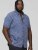 D555 KYLE S/S Micro AO Print Shirt Blue - Hemden - Overhemden Grote Maten Heren