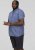 D555 KYLE S/S Micro AO Print Shirt Blue - Hemden - Overhemden Grote Maten Heren
