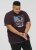 D555 NOVA Cali Surf Printed Crew Neck T-Shirt Plum - T-shirts - Grote Maten T-shirts Heren