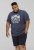 D555 COOK Trio Of Skulls Printed Crew Neck T-Shirt Slate Blue - T-shirts - Grote Maten T-shirts Heren