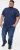 D555 ORSTON Reno Fabric Crew Neck T-Shirt With Chest Embroidery Blue Reno - T-shirts - Grote Maten T-shirts Heren