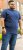 D555 ORSTON Reno Fabric Crew Neck T-Shirt With Chest Embroidery Blue Reno - T-shirts - Grote Maten T-shirts Heren