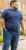 D555 ORSTON Reno Fabric Crew Neck T-Shirt With Chest Embroidery Blue Reno - T-shirts - Grote Maten T-shirts Heren