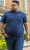 D555 ORSTON Reno Fabric Crew Neck T-Shirt With Chest Embroidery Blue Reno - T-shirts - Grote Maten T-shirts Heren