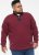 D555 HIRALDO Quarter Neck Pique Fleece Sweatshirt With Chest Embroidery Red - Sweaters & hoodies - Sweaters & Hoodies Grote Maten Heren