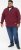 D555 HIRALDO Quarter Neck Pique Fleece Sweatshirt With Chest Embroidery Red - Sweaters & hoodies - Sweaters & Hoodies Grote Maten Heren