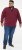 D555 HIRALDO Quarter Neck Pique Fleece Sweatshirt With Chest Embroidery Red - Sweaters & hoodies - Sweaters & Hoodies Grote Maten Heren