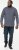 D555 MORGAN Micro AOP Long Sleeve Shirt With Concealed Button Down Collar Navy - Hemden - Overhemden Grote Maten Heren