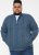 D555 ECCLES Cable Knitted Zip Through Sweater With Bonded Check Lining Denim Marl - Sweaters & hoodies - Sweaters & Hoodies Grote Maten Heren
