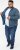 D555 ECCLES Cable Knitted Zip Through Sweater With Bonded Check Lining Denim Marl - Sweaters & hoodies - Sweaters & Hoodies Grote Maten Heren