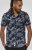 D555 Truro Hawaiian AOP Short Sleeve Button Down Collar Shirt Navy - Hemden - Overhemden Grote Maten Heren