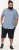 D555 Falmouth 1 Linen Mix Short Sleeve Shirt With Button Down Blue - Hemden - Overhemden Grote Maten Heren
