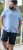 D555 Falmouth 1 Linen Mix Short Sleeve Shirt With Button Down Blue - Hemden - Overhemden Grote Maten Heren