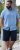 D555 Falmouth 1 Linen Mix Short Sleeve Shirt With Button Down Blue - Hemden - Overhemden Grote Maten Heren