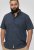 D555 Norwich Short Sleeve Micro AOP Shirt With Hidden Button Down Navy - Hemden - Overhemden Grote Maten Heren
