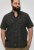 D555 Matlock Short Sleeve AOP Shirt With Hidden Button Down Black - Hemden - Overhemden Grote Maten Heren