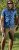 D555 Hartlepool Short Sleeve Vintage Car AOP Stretch Shirt Blue - Hemden - Overhemden Grote Maten Heren