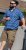 D555 Hartlepool Short Sleeve Vintage Car AOP Stretch Shirt Blue - Hemden - Overhemden Grote Maten Heren