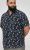 D555 Farnborough Short Sleeve Guitar AOP Shirt With Hidden Button Down Black - Hemden - Overhemden Grote Maten Heren