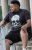 D555 Hucknall Skull Monochrome Printed Crew Neck T-shirt Washed Black - T-shirts - Grote Maten T-shirts Heren