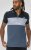 D555 Leeds Cut And Sew Polo With Jacquard Collar And Cuffs Navy - Polo shirts - Grote Maten Poloshirts Heren