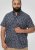 D555 Kettering Hawaiian Leaf AOP Short Sleeve Button Down Collar Shirt Denim - Hemden - Overhemden Grote Maten Heren