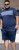 D555 Swansea Cut And Sew Crew Neck T-Shirt Navy - T-shirts - Grote Maten T-shirts Heren