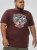 D555 Loughborough Official Gas Monkey Crew Neck T-Shirt Burgundy Black Twist - T-shirts - Grote Maten T-shirts Heren