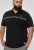 D555 Stafford Cut And Sew Embroidery Stripe Short Sleeve Polo Black - Polo shirts - Grote Maten Poloshirts Heren