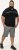 D555 Stafford Cut And Sew Embroidery Stripe Short Sleeve Polo Black - Polo shirts - Grote Maten Poloshirts Heren