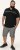 D555 Stafford Cut And Sew Embroidery Stripe Short Sleeve Polo Black - Polo shirts - Grote Maten Poloshirts Heren