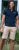 D555 Ilkeston Jacquard Collar & Cuff Short Sleeve Pique Polo Navy - Polo shirts - Grote Maten Poloshirts Heren
