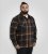 D555 Aldershot Long Sleeve Heavy Shacket Overshirt Tan/Navy Check - Hemden - Overhemden Grote Maten Heren