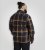 D555 Aldershot Long Sleeve Heavy Shacket Overshirt Tan/Navy Check - Hemden - Overhemden Grote Maten Heren